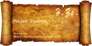Hajek Zsuzsa névjegykártya